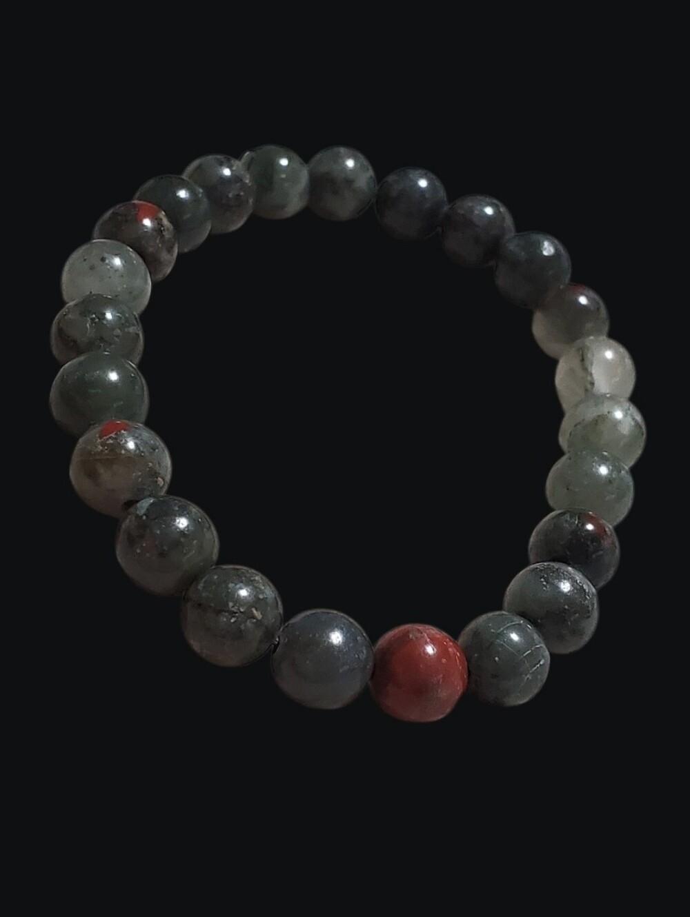 African Bloodstone Crystal  Stretch Bracelet